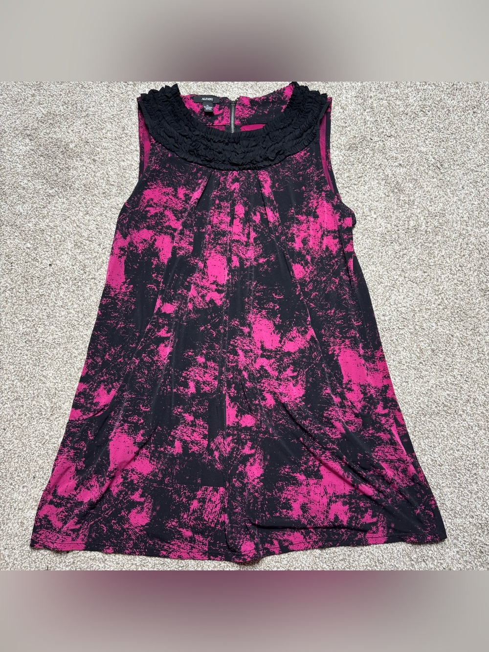 Ruffle neck sleeveless dress